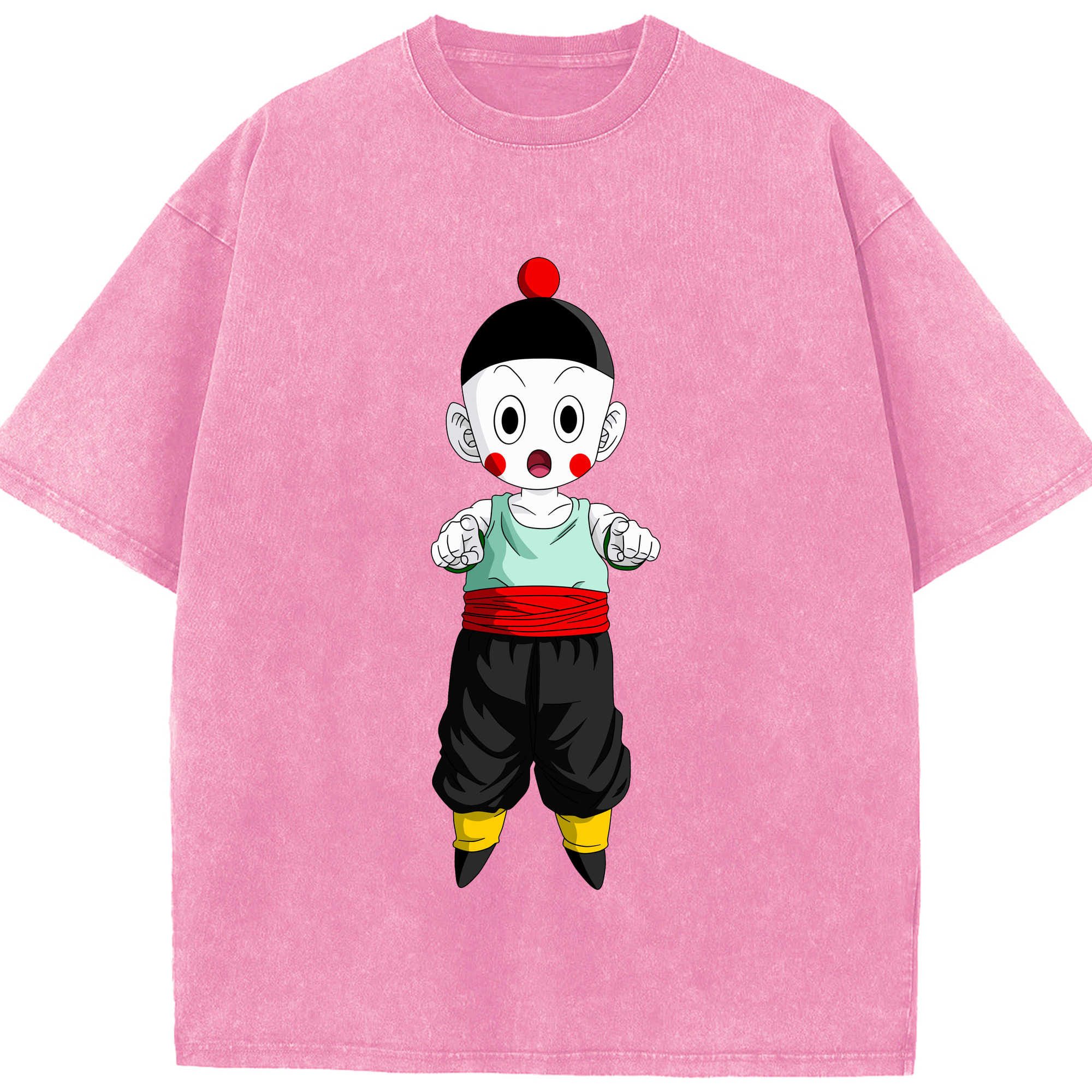 ドラゴンボール 餃子（チャオズ）DRAGON BALL Chaoz 綿100% ヴィンテージ風 半袖Tシャツ（フロントプリント）